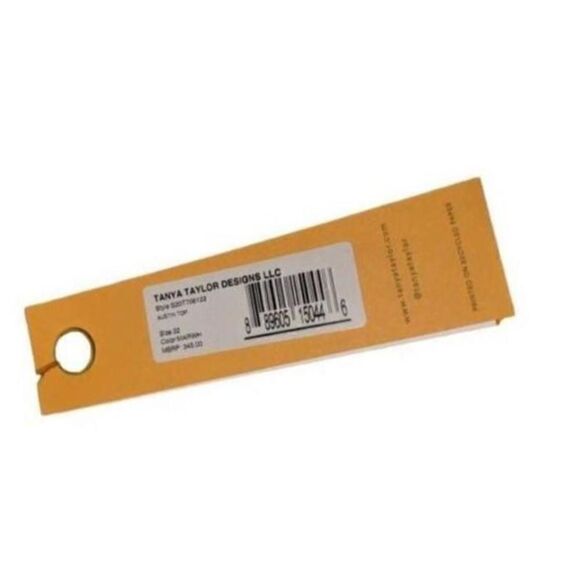 Tanya Taylor Austin Crop Top Square Neck Blouse Orange Size 22 - Picture 5 of 9